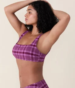 The Rye Bikini Top in Crocus Plaid