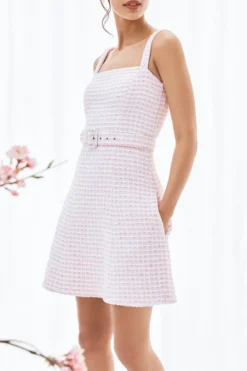 The Sasha Dress in Pink & White