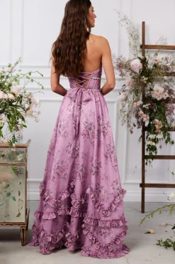 The Scarlette Dress in Lilac Tapestry Rose