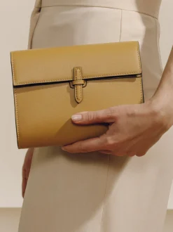 The Small Soft Clutch in Caramel Nappa