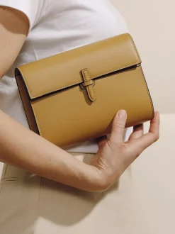 The Small Soft Clutch in Caramel Nappa
