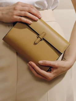 The Small Soft Clutch in Caramel Nappa