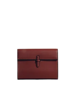 The Small Soft Clutch in Deep Red Nappa