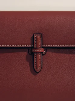 The Small Soft Clutch in Deep Red Nappa