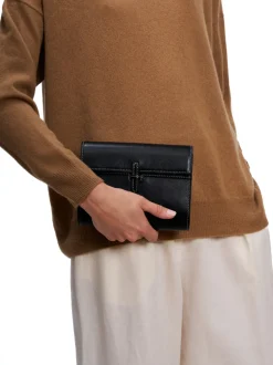 The Small Soft Clutch in Black Nappa