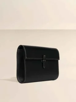 The Small Soft Clutch in Black Nappa