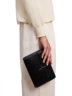 The Small Soft Clutch in Black Nappa