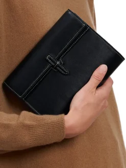 The Small Soft Clutch in Black Nappa