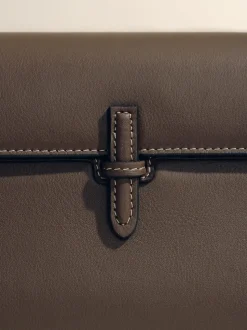 The Small Soft Clutch in Dark Brown Nappa