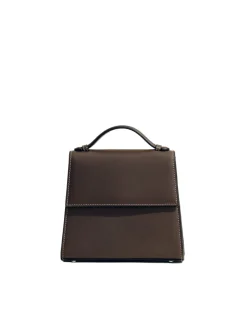 The Small Top Handle in Dark Browm Nappa