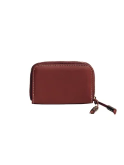 The Small Zip Wallet in Deep Red