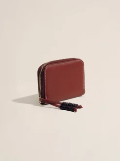 The Small Zip Wallet in Deep Red