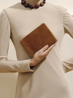 The Square Compact in Camel Suede