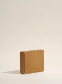 The Square Compact in Camel Suede