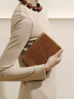 The Square Compact in Camel Suede