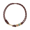 The Super Size Happy Cord Necklace in Brown