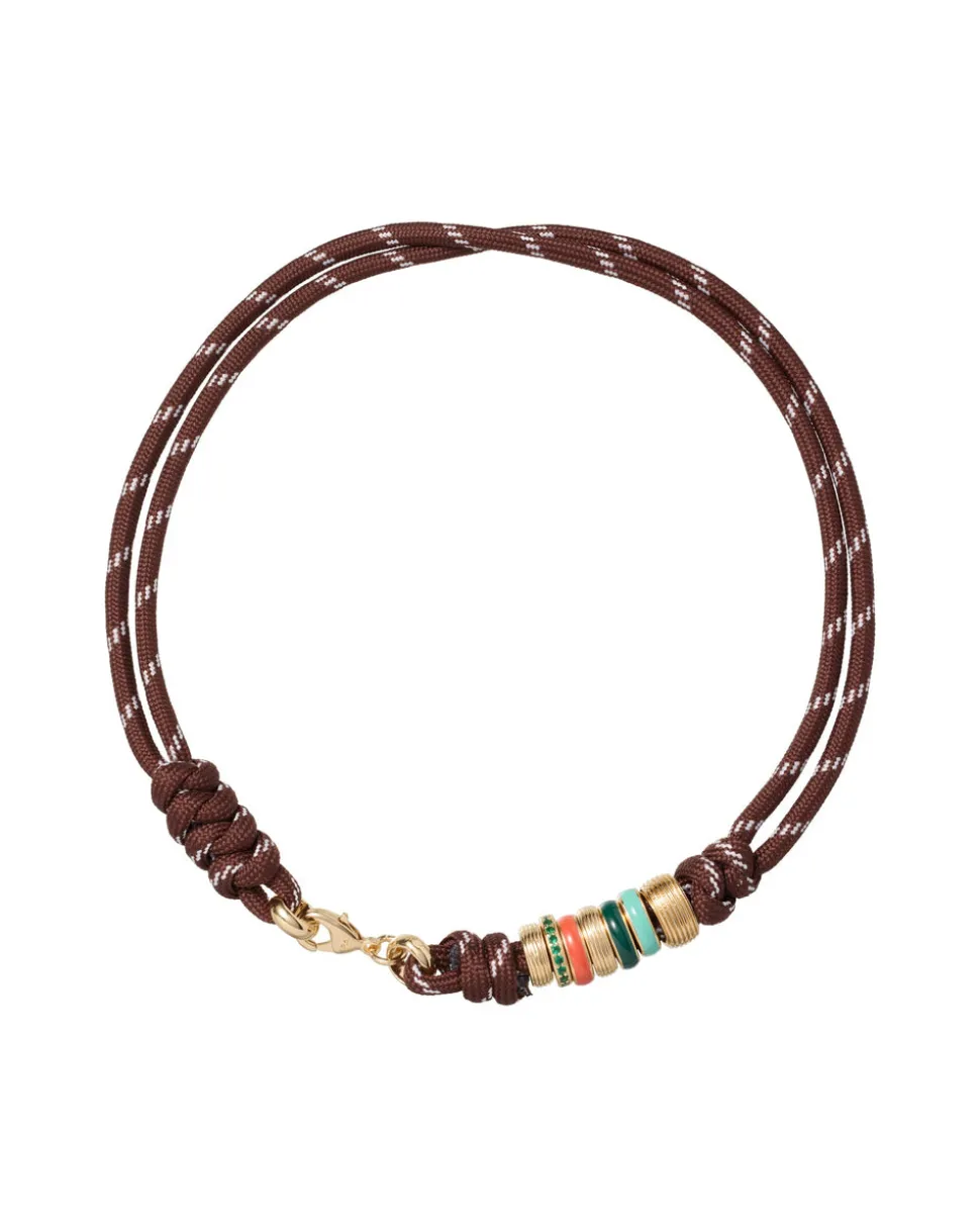 The Super Size Happy Cord Necklace in Brown