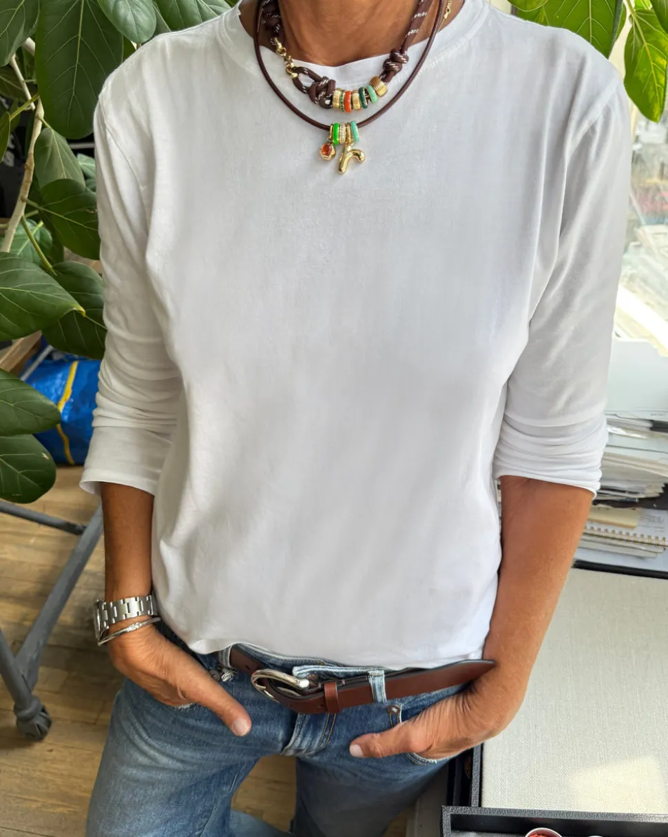 The Super Size Happy Cord Necklace in Brown