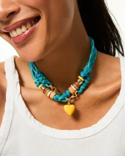 The Super Size Happy Cord Necklace in Turquoise