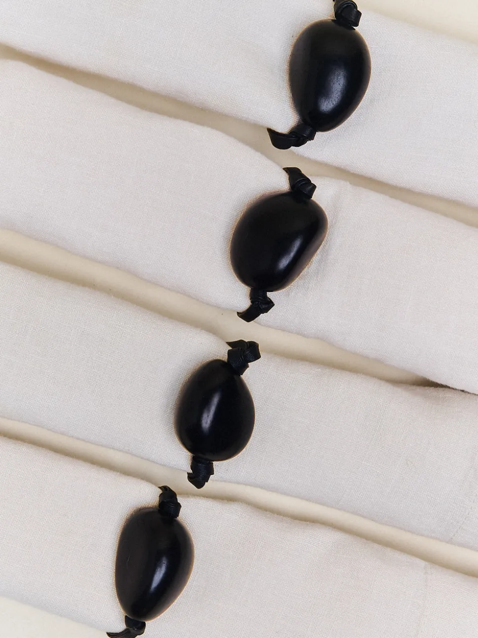 The Tagua Napkin Ring in Black, Set of 4