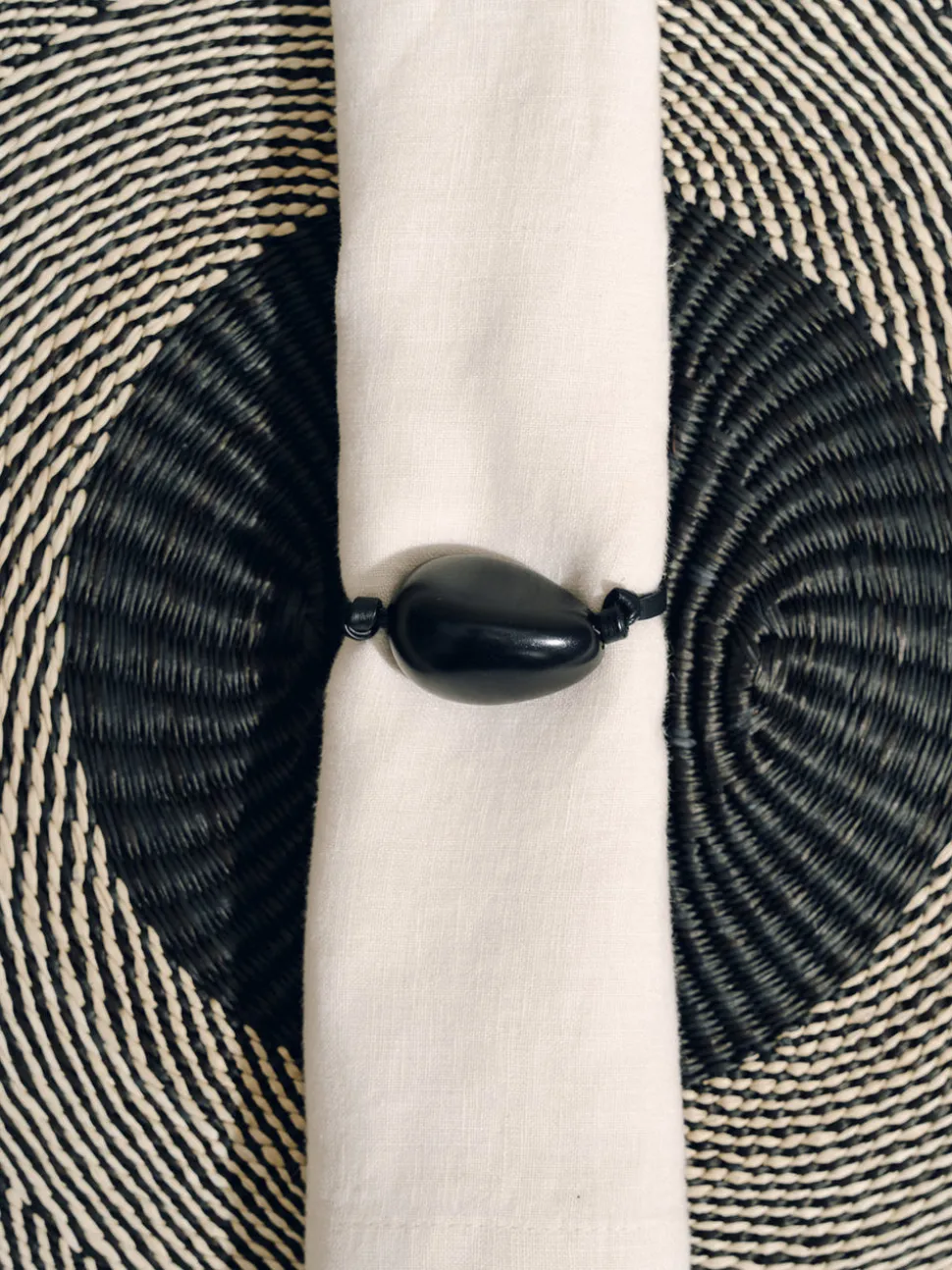 The Tagua Napkin Ring in Black, Set of 4