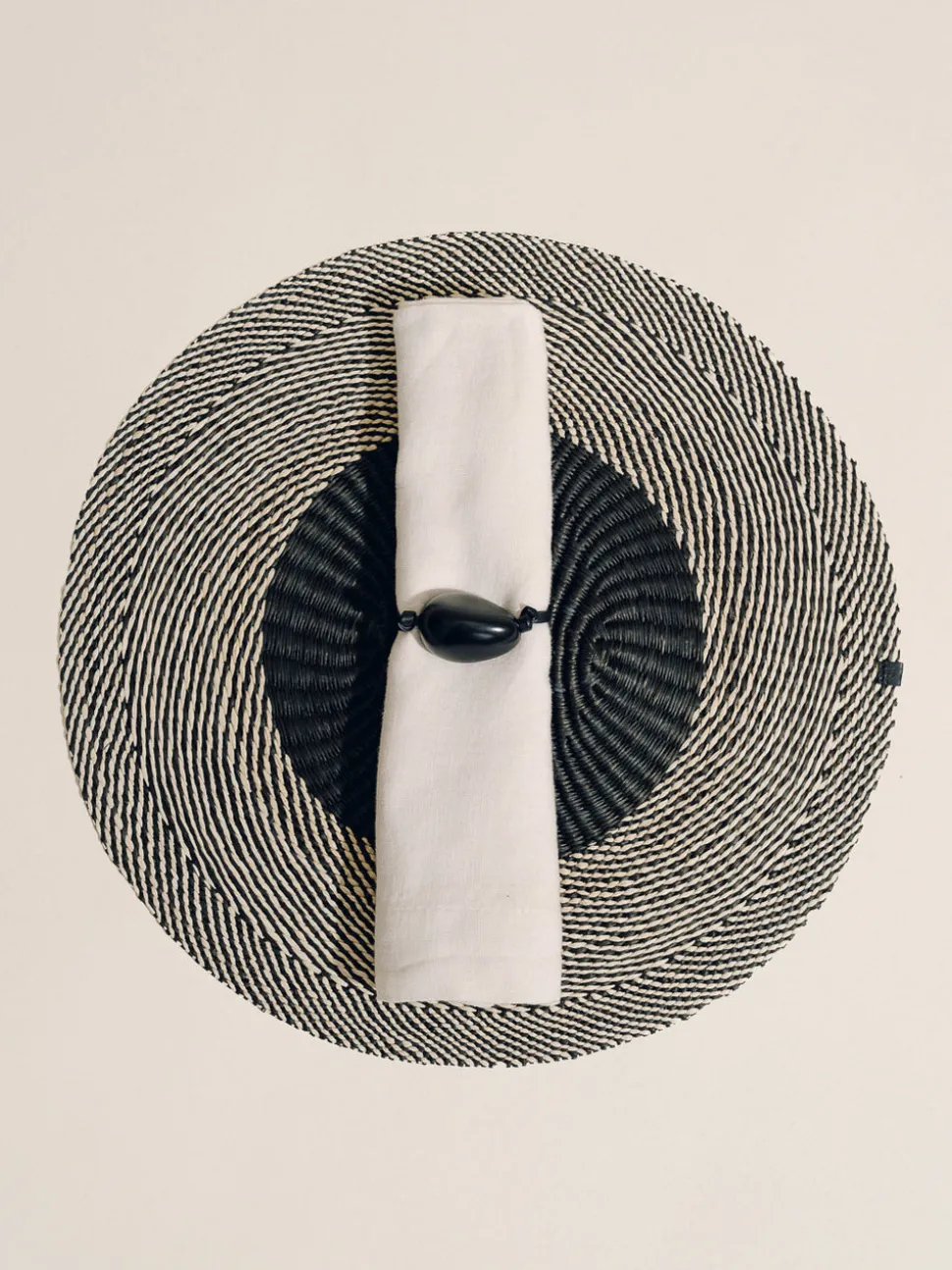 The Tagua Napkin Ring in Black, Set of 4