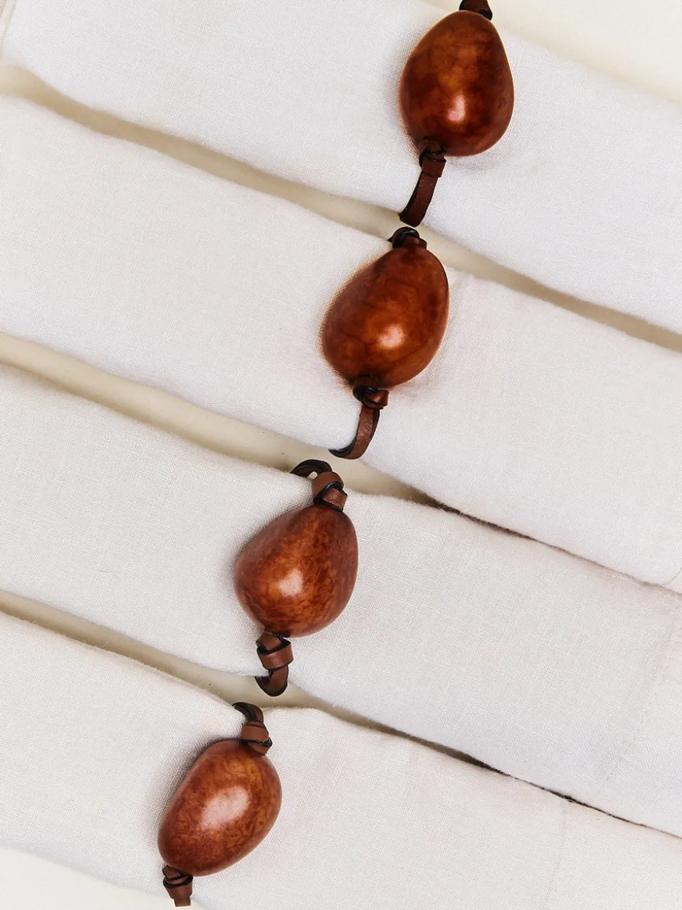 The Tagua Napkin Ring in Cognac, Set of 4