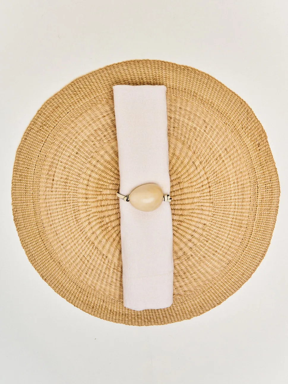 The Tagua Napkin Ring in Oyster, Set of 4