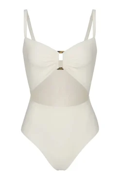 The Tortoise Cutout One-Piece In Off White