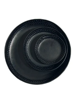 The Tray Set in Black Leather Lace Trim