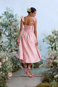 The Vera Dress in Light Pink Windsor Brocade