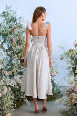 The Vera Dress in Sky Windsor Brocade