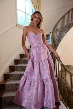 The Vivian Dress in Orchid Baroque Floral