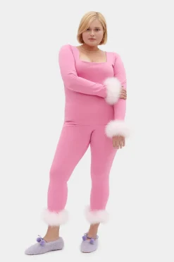 The Weekend Chic Set with Leggings in Pink