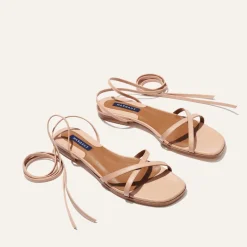 The Wrap Sandal in Rose Nappa
