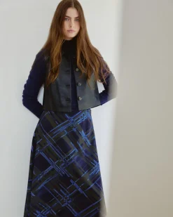 Thea Skirt in Maritime Blue & Army Multi