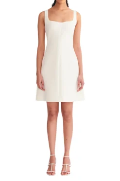 Theoni Dress in Ivory Double Crepe