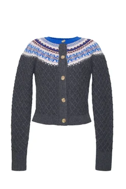 Thomas Cardigan in Charcoal Fairisle