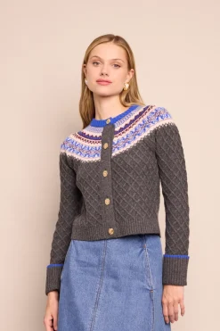 Thomas Cardigan in Charcoal Fairisle