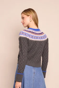 Thomas Cardigan in Charcoal Fairisle