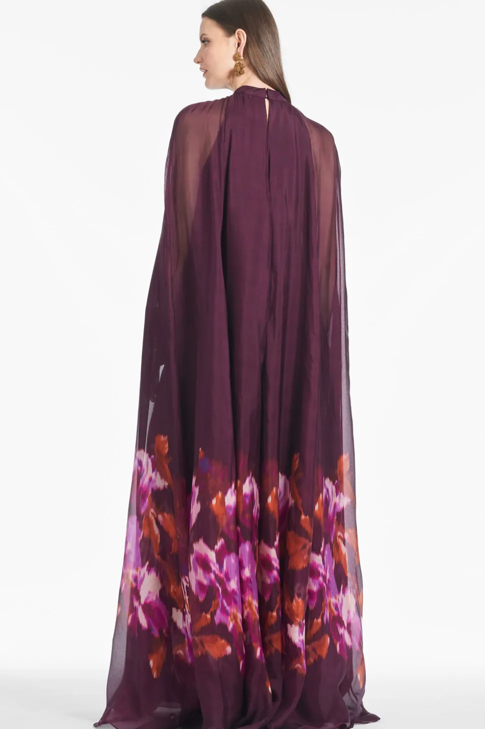 Tiana Gown in Mixed Berry Ikat Border