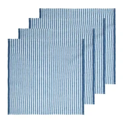 Ticking Stripe Napkin in Blueberry, Set of 4
