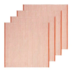 Ticking Stripe Napkin in Clementine, Set of 4