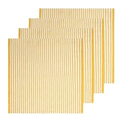 Ticking Stripe Napkin in Mustard, Set of 4