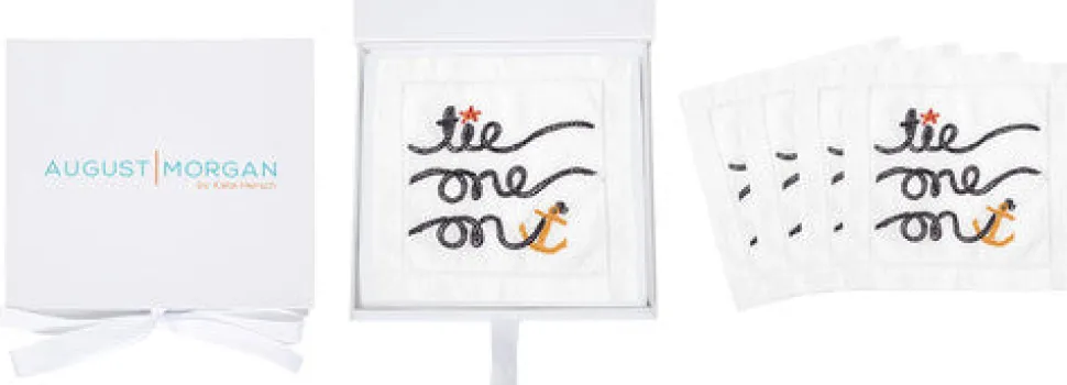 Tie One On Cocktail Napkins, Set of 4