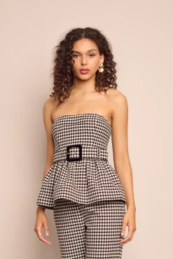 Tilda Top in Houndstooth Black & White