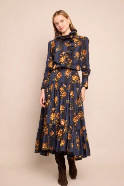 Tisbury Skirt in Amour Flora Navy