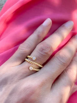Toi et Moi Gold Hand-Twisted Diamond Ring