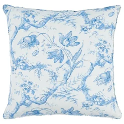 Toile de Fleurs 22" Pillow in Delft