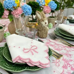 Toile de Jouy Birds Pink Tablecloth